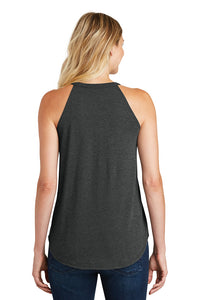 Womens Yoga Tank Top Grey Distressed Om Triblend Rocker Tanktop - Yoga Clothing for You