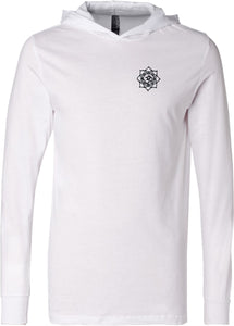 Black Lotus OM Patch Pocket Print Lightweight Hoodie Tee - Yoga Clothing for You
