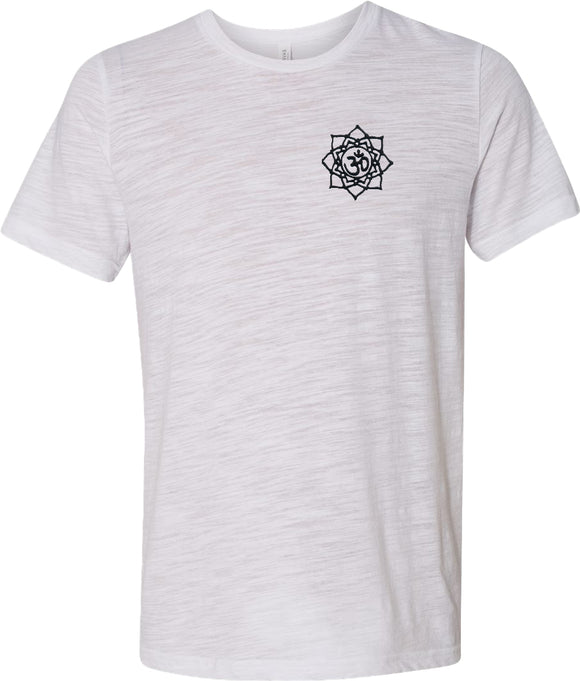 Black Lotus OM Patch Pocket Print Burnout Yoga Tee Shirt - Yoga Clothing for You