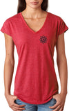 Black Lotus OM Patch Pocket Print Triblend V-neck Yoga Tee - Yoga Clothing for You