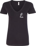 Buddha Pocket Print Ideal V-neck Yoga Tee Shirt - Yoga Clothing for You
