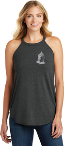 Buddha Pocket Print Triblend Yoga Rocker Tank Top - Yoga Clothing for You
