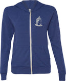 Buddha Pocket Print Triblend Full-Zip Hoodie Yoga Tee - Yoga Clothing for You