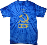 Soviet Union T-shirt Distressed CCCP Spider Tie Dye Tee - Yoga Clothing for You