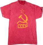 Soviet Union T-shirt Distressed CCCP Mineral Washed Tie Dye Tee - Yoga Clothing for You