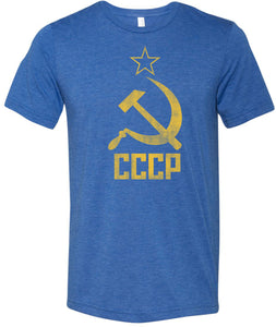 Soviet Union T-shirt Distressed CCCP Tri Blend Tee - Yoga Clothing for You