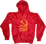 Soviet Union Hoodie Distressed CCCP Tie Dye Hoody - Yoga Clothing for You