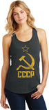 Ladies Soviet Union Tank Top Distressed CCCP Racerback - Yoga Clothing for You
