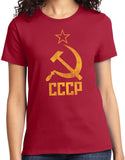 Ladies Soviet Union T-shirt Distressed CCCP Tee - Yoga Clothing for You