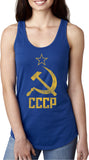 Ladies Soviet Union Tank Top Distressed CCCP Ideal Racerback - Yoga Clothing for You