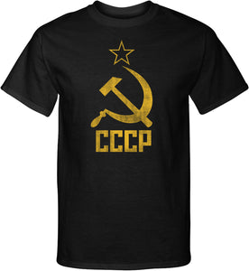 Soviet Union T-shirt Distressed CCCP Tall Tee - Yoga Clothing for You