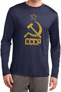 Soviet Union T-shirt Distressed CCCP Dry Wicking Long Sleeve - Yoga Clothing for You