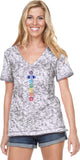 Colored Chakras Burnout V-neck Yoga Tee Shirt - Yoga Clothing for You
