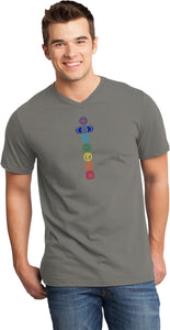 Colored Chakras Important V-neck Yoga Tee Shirt - Yoga Clothing for You