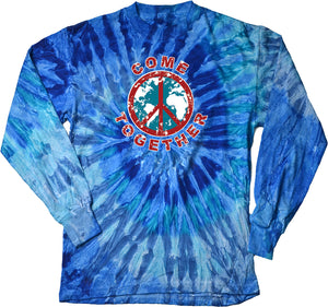Peace T-shirt Come Together Long Sleeve Tie Dye - Yoga Clothing for You