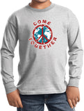 Kids Peace T-shirt Come Together Youth Long Sleeve - Yoga Clothing for You