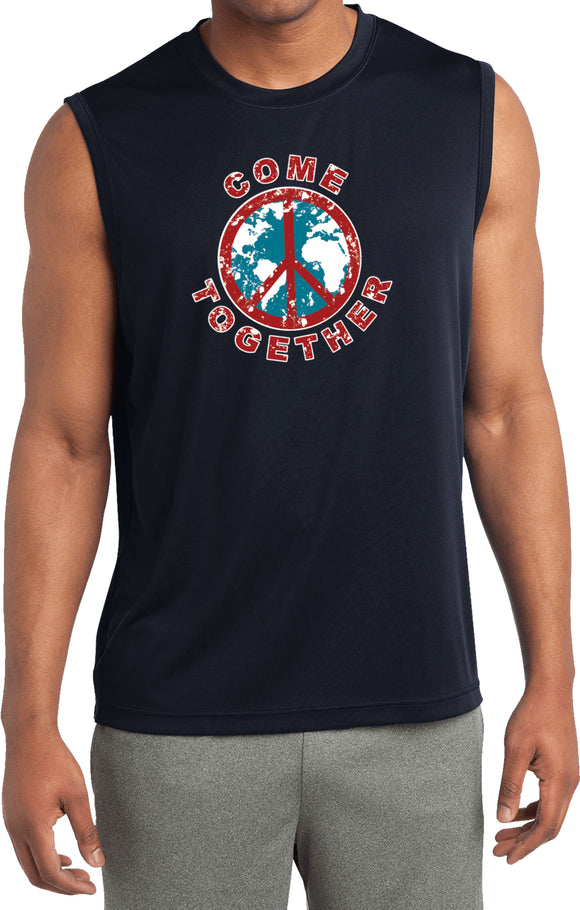 Peace T-shirt Come Together Sleeveless Competitor Tee - Yoga Clothing for You