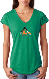 Copy Cat Triblend V-neck Yoga Tee Shirt - Yoga Clothing for You