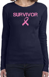 Ladies Breast Cancer T-shirt Survivor Long Sleeve - Yoga Clothing for You