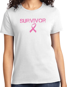 Ladies Breast Cancer T-shirt Survivor Tee - Yoga Clothing for You