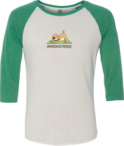 Downward Human Eco Raglan 3/4 Sleeve Yoga Tee Shirt - Yoga Clothing for You