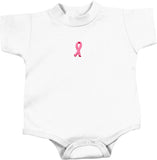 Breast Cancer Infant Romper Embroidered Pink Ribbon Small Print - Yoga Clothing for You