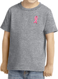 Breast Cancer Embroidered Pink Ribbon Pocket Print Toddler Shirt - Yoga Clothing for You