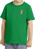 Breast Cancer Embroidered Pink Ribbon Pocket Print Toddler Shirt - Yoga Clothing for You