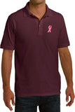 Breast Cancer Polo Embroidered Pink Ribbon Pocket Print - Yoga Clothing for You