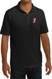 Breast Cancer Polo Embroidered Pink Ribbon Pocket Print - Yoga Clothing for You