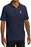 Breast Cancer Polo Embroidered Pink Ribbon Pocket Print - Yoga Clothing for You