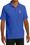 Breast Cancer Polo Embroidered Pink Ribbon Pocket Print - Yoga Clothing for You