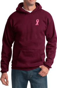 Breast Cancer Hoodie Embroidered Pink Ribbon Pocket Print - Yoga Clothing for You