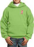 Kids Breast Cancer Hoodie Embroidered Pink Ribbon Pocket Print - Yoga Clothing for You