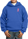 Kids Breast Cancer Hoodie Embroidered Pink Ribbon Pocket Print - Yoga Clothing for You
