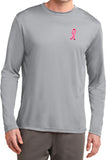 Breast Cancer T-shirt Embroidered Ribbon Dry Wicking Long Sleeve - Yoga Clothing for You