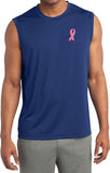Breast Cancer T-shirt Embroidered Pink Ribbon Sleeveless Tee - Yoga Clothing for You