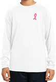 Kids Breast Cancer T-shirt Pink Ribbon Dry Wicking Long Sleeve - Yoga Clothing for You