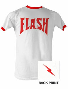 Men's Flash Ringer T-shirt - White/Red - Yoga Clothing for You