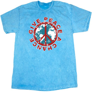 Peace T-shirt Give Peace a Chance Mineral Washed Tie Dye Tee - Yoga Clothing for You