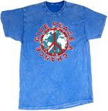 Peace T-shirt Give Peace a Chance Mineral Washed Tie Dye Tee - Yoga Clothing for You