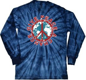 Peace T-shirt Give Peace a Chance Long Sleeve Tie Dye - Yoga Clothing for You