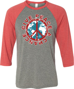Peace T-shirt Give Peace a Chance Raglan - Yoga Clothing for You