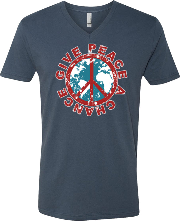 Peace T-shirt Give Peace a Chance V-Neck - Yoga Clothing for You