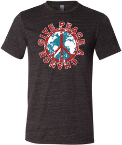 Peace T-shirt Give Peace a Chance Tri Blend Tee - Yoga Clothing for You