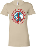 Ladies Peace T-shirt Give Peace a Chance Longer Length Tee - Yoga Clothing for You