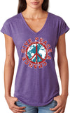 Ladies Peace T-shirt Give Peace a Chance Triblend V-Neck - Yoga Clothing for You