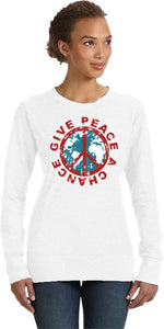 Ladies Peace Sweatshirt Give Peace a Chance - Yoga Clothing for You