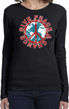Ladies Peace T-shirt Give Peace a Chance Long Sleeve - Yoga Clothing for You