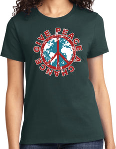 Ladies Peace T-shirt Give Peace a Chance Tee - Yoga Clothing for You